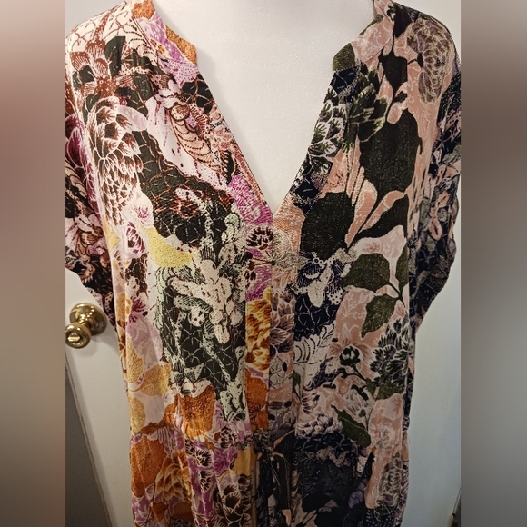 Terra & Sky Maxi Dress With Elastic & Drawstring Waist Side Pockets Soft - Picture 4 of 8